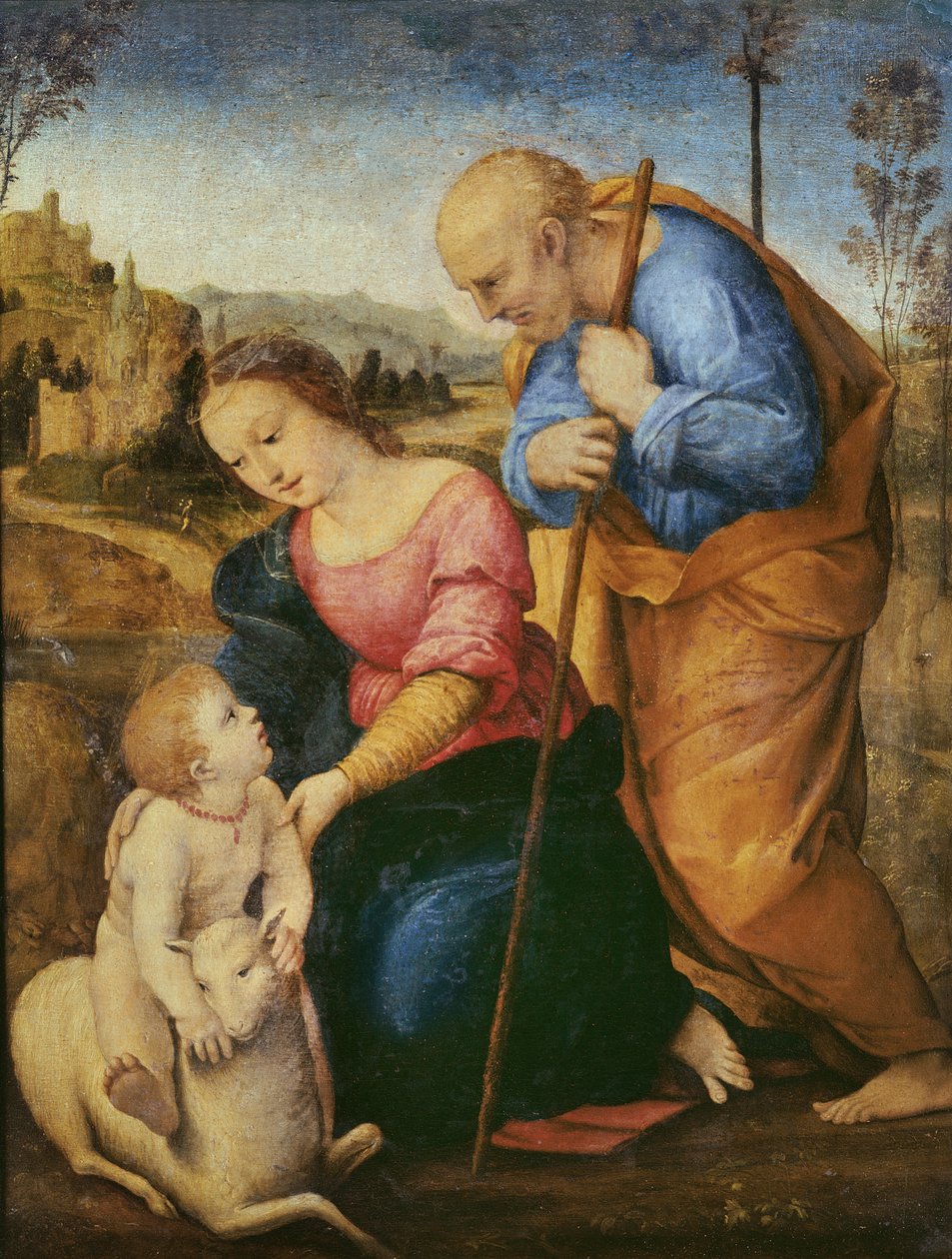 La Sainte Famille avec un agneau - Raffaello Sanzio Raphael
