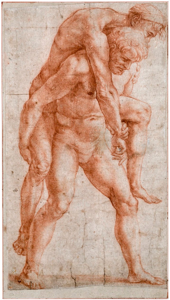 Jeune homme portant un vieil homme sur son dos Énée et Anchise, ca 1514 - Raffaello Sanzio Raphael