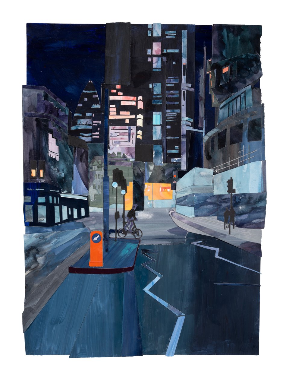 Moorgate, 2024 (acrylique et collage sur papier) - Raina Goran