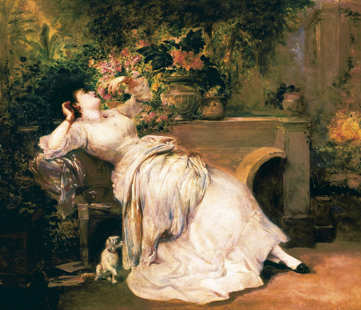 Femme dans un jardin - Ramón Martí Alsina