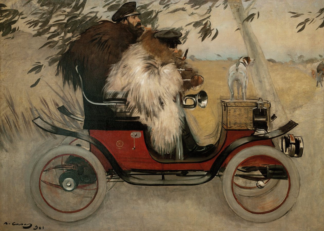 Ramon Casas et Pere Romeu en automobile - Ramon Casas i Carbo