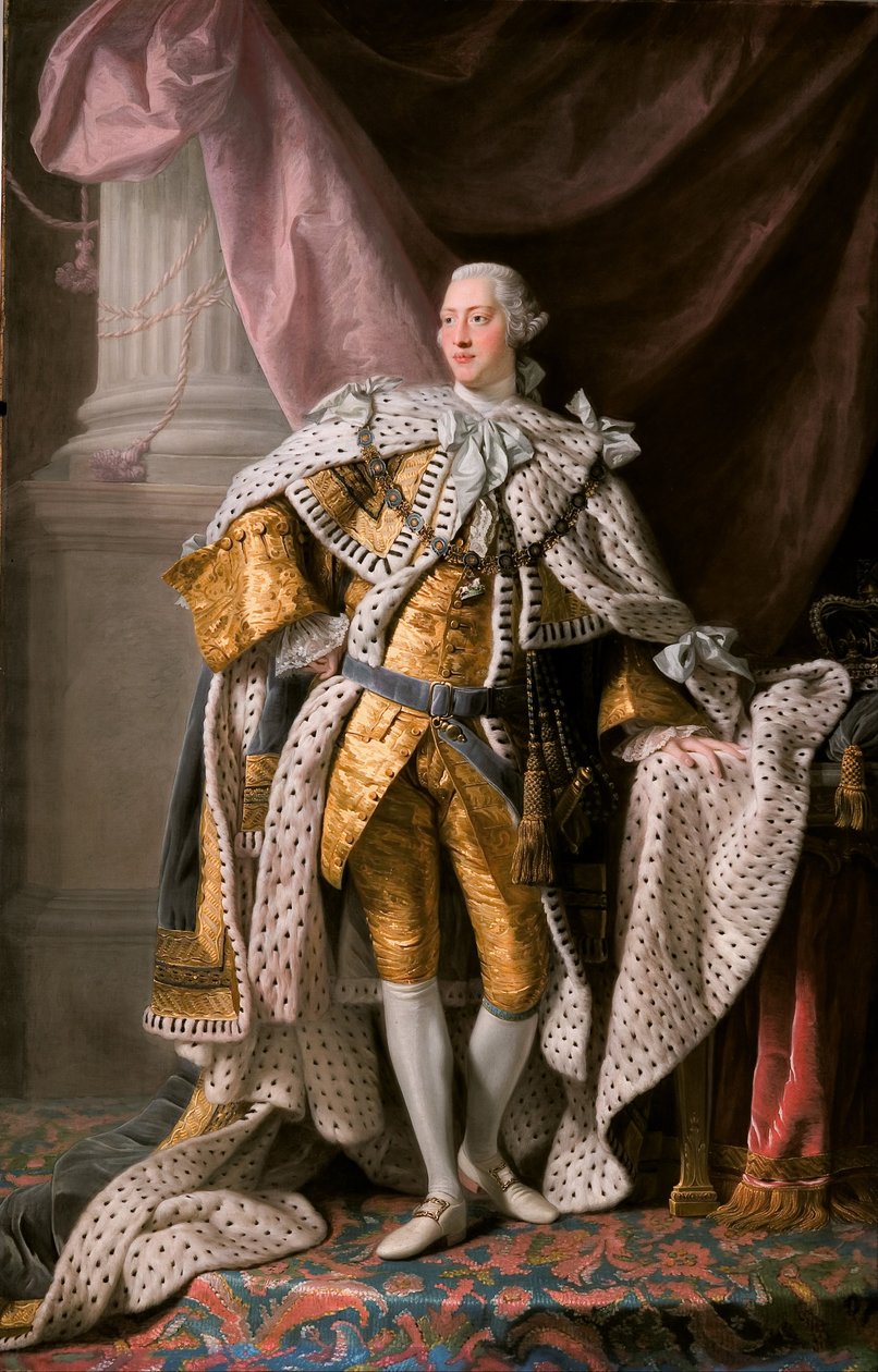 Portrait du roi George III du Royaume-Uni 1738-1820 dans ses robes de couronnement - Ramsay