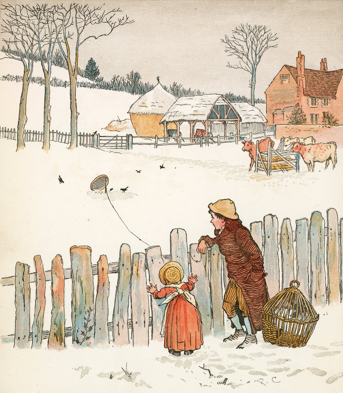 Quatre et vingt merles (lithographie couleur) - Randolph Caldecott