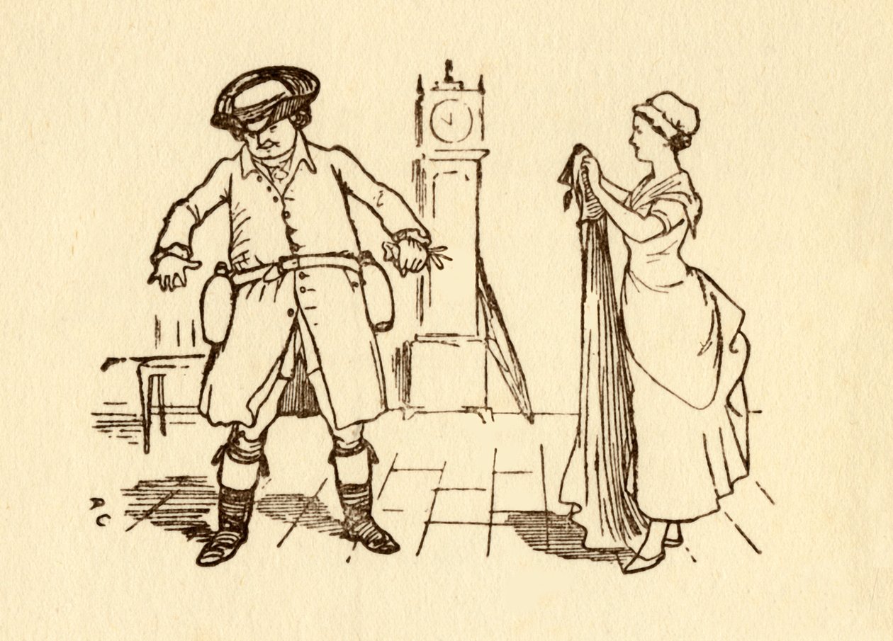 John Gilpin attache des bouteilles de vin à sa ceinture - Randolph Caldecott