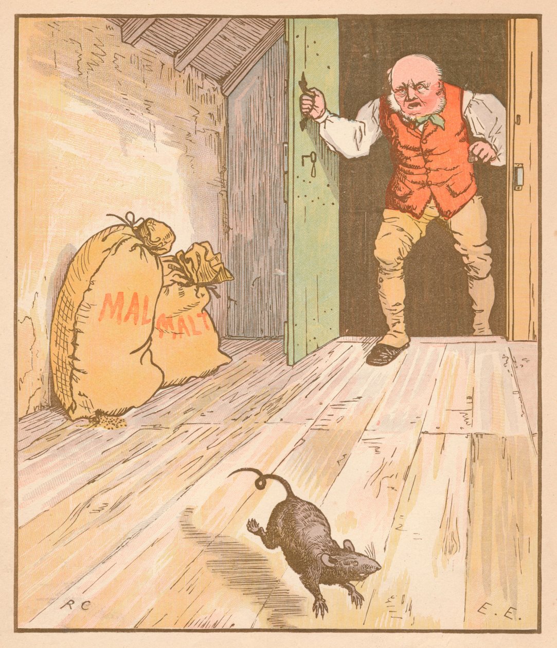 Le rat a mangé le malt..., vers 1878 - Randolph Caldecott
