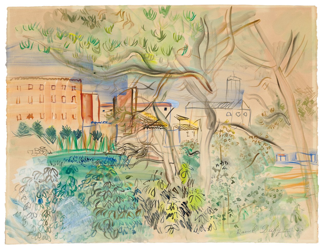 Caldas de Montbuy (aquarelle et gouache sur papier) - Raoul Dufy