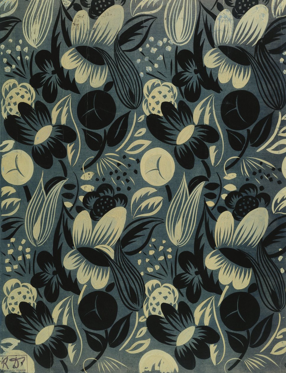 Flowers on Blue Background ; Fleurs sur Fond Bleu - Raoul Dufy