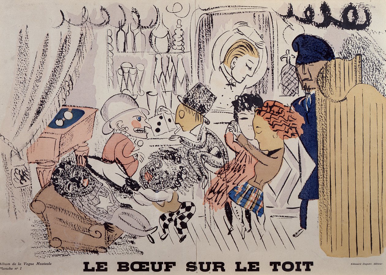 Le Bœuf sur le Toit, illustration du premier numéro de "La Vogue Musicale". - Raoul Dufy