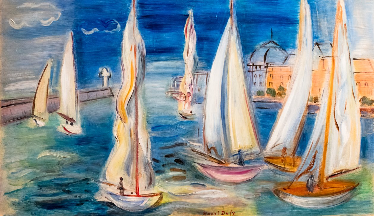 Régates à Deauville, vers 1946 (huile sur bois) - Raoul Dufy