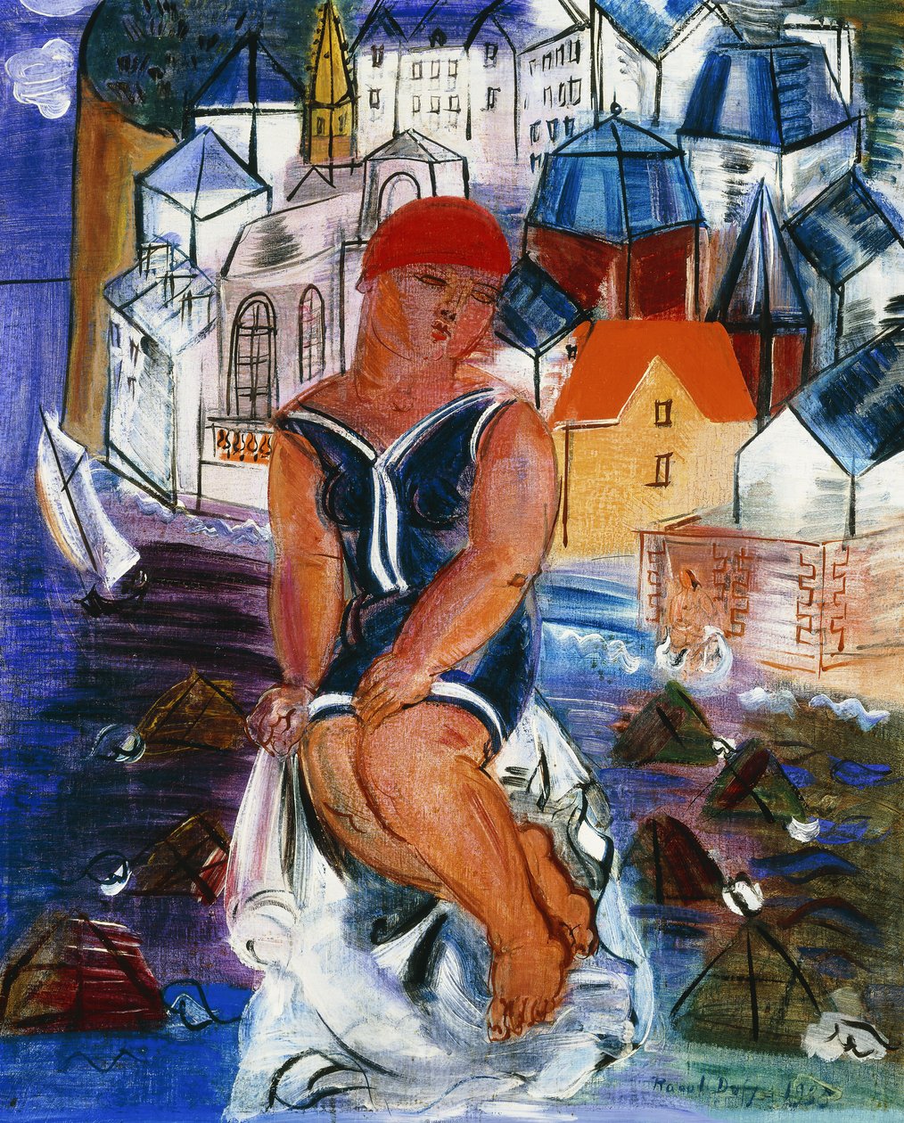 La Petite Baigneuse à Saint-Adresse ; The Little Bather at Saint-Adresse - Raoul Dufy