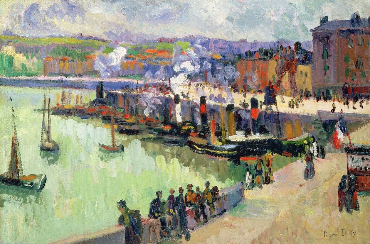 Le port (huile sur papier) - Raoul Dufy