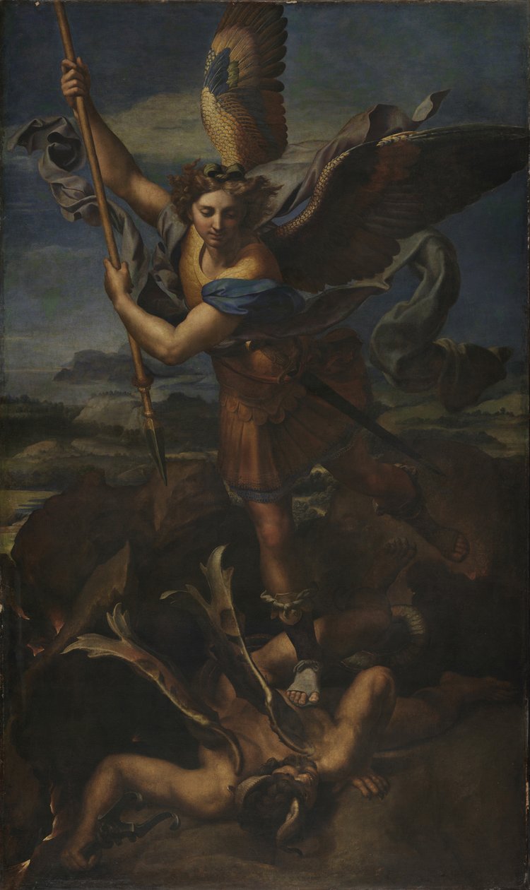 Saint Michel terrassant Satan - Raffaello Sanzio Raphael