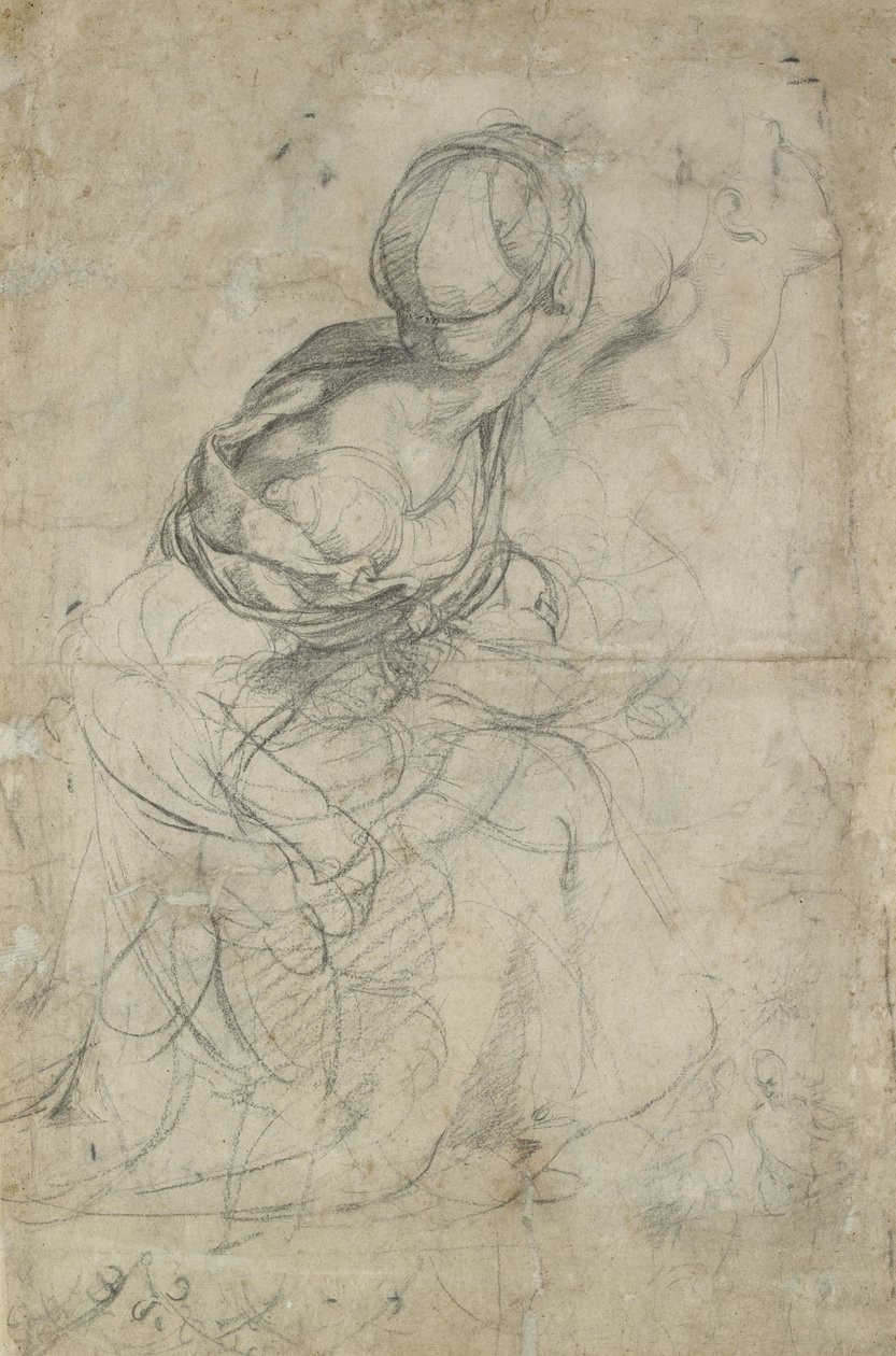 Études pour deux femmes agenouillées - Raffaello Sanzio Raphael