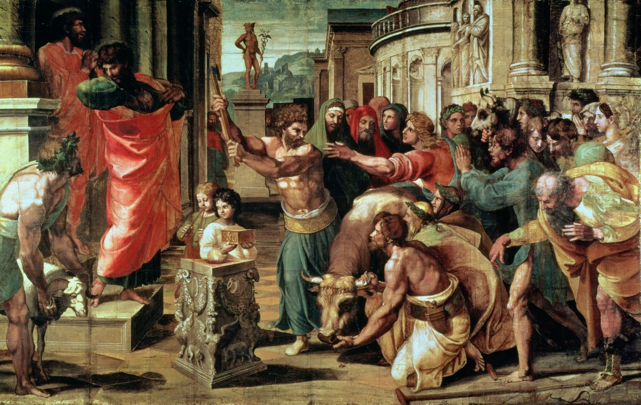 Le sacrifice à Lystre (carton pour la chapelle Sixtine) (avant ...