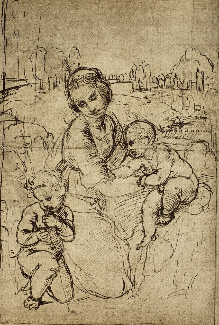 Madone et Enfant et Saint Jean (enfant) - Raffaello Sanzio Raphael