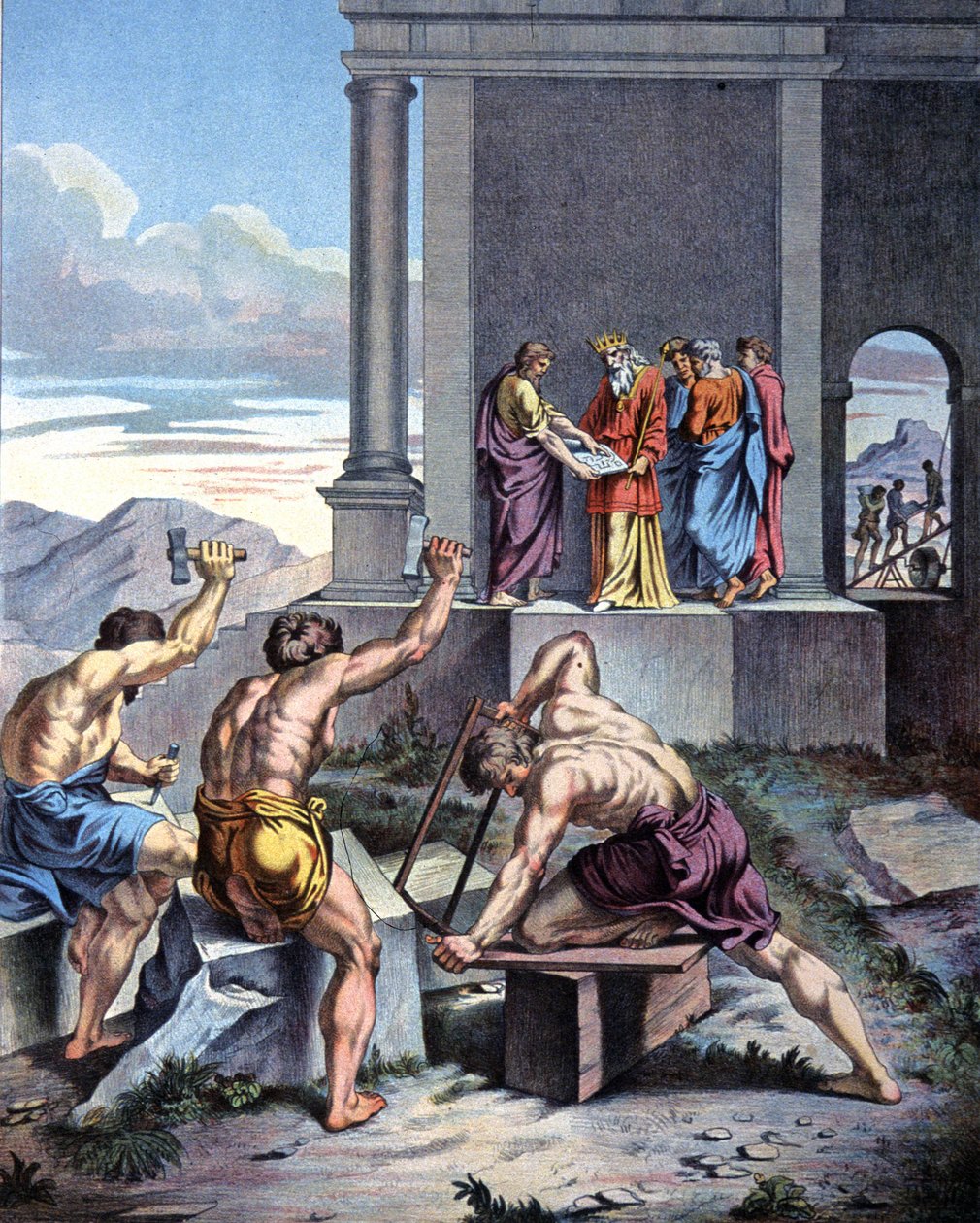 Construction du Temple de Salomon - Raphael (1483-1520) (after)