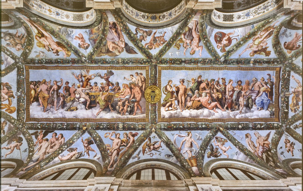 Vue des voûtes de la Loggia de Cupidon et Psyché - Raphael