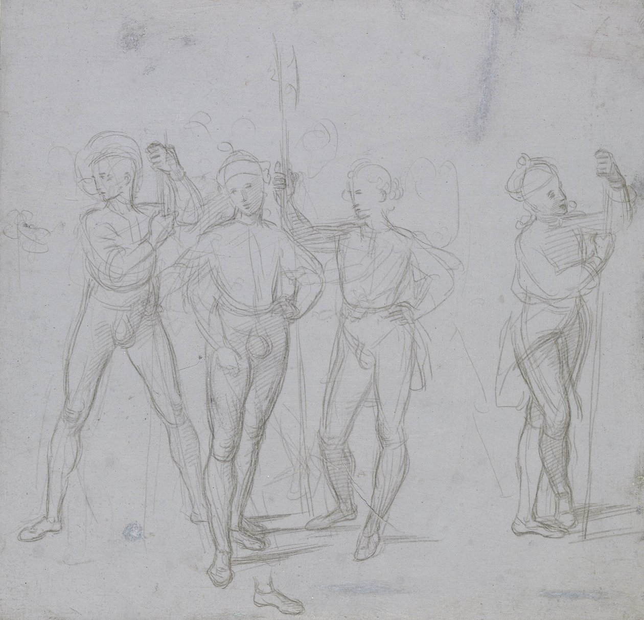 Groupe de quatre soldats debout - Raphael