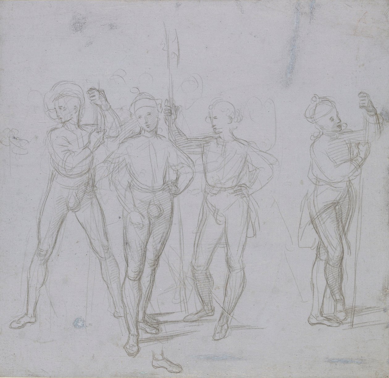 Groupe de quatre soldats debout - Raphael