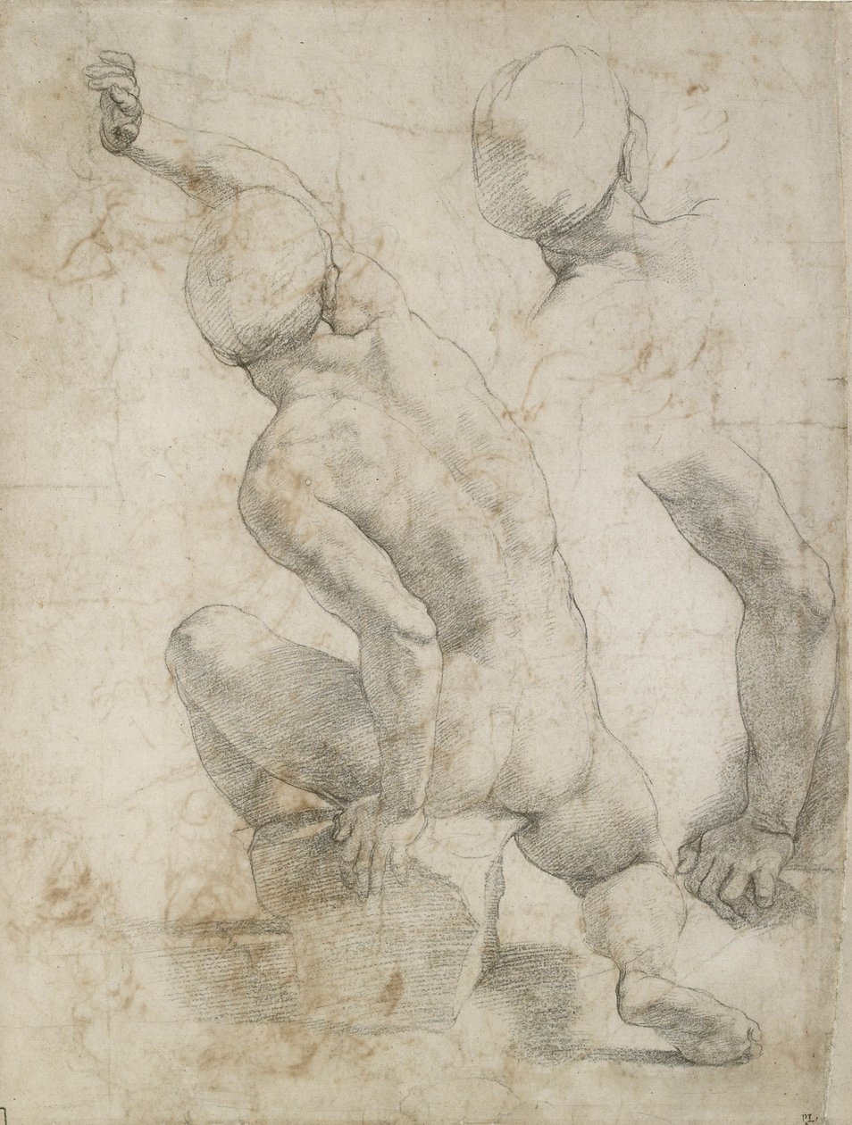 Homme nu assis sur une pierre, début du 16ème siècle - Raphael