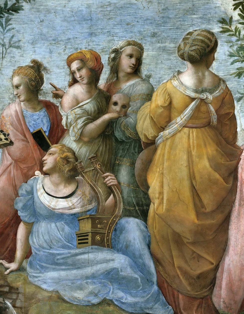 Le Parnasse (détail). Fresque dans la Stanza della Segnatura, vers 1510-1511 - Raphael
