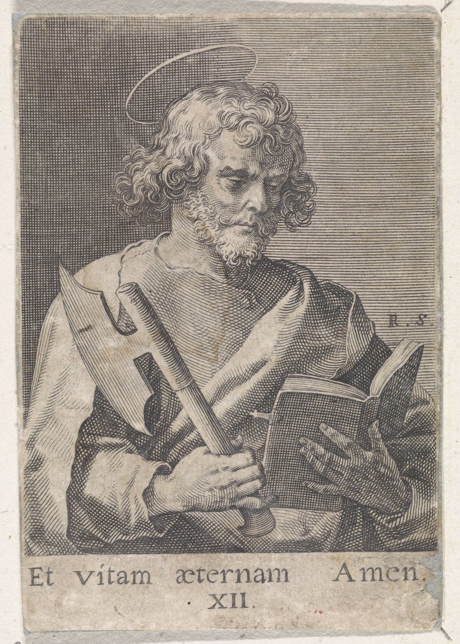 Apôtre Matthias (Christ, Marie et les douze apôtres) - Raphaël Sadeler (I)