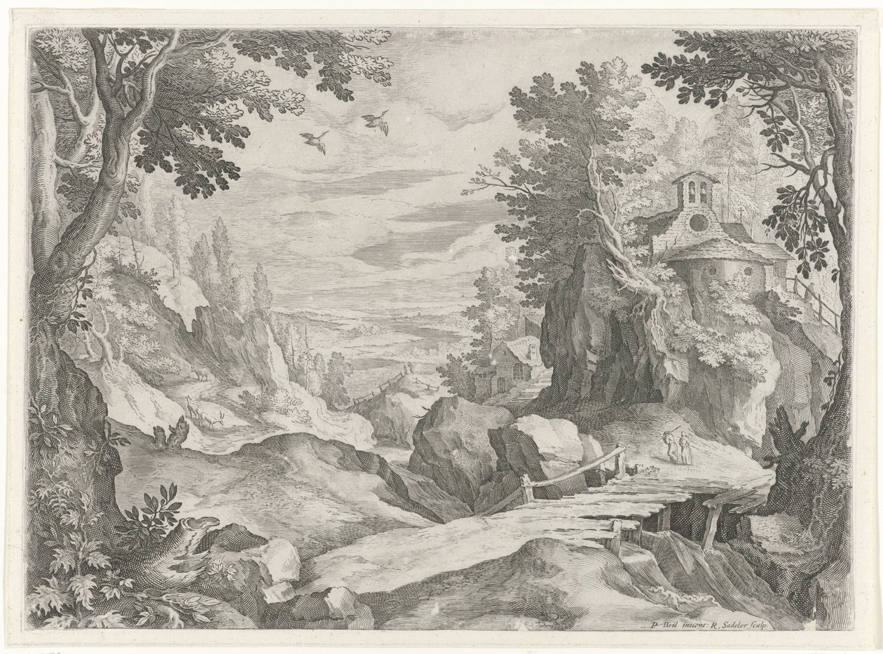 Paysage avec une chapelle - Raphaël Sadeler (I)