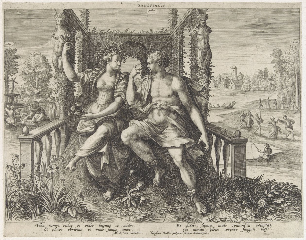 Tempérament sanguin (Vier temperamenten) - Raphaël Sadeler (I)