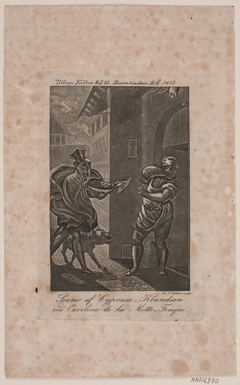 Scène de Cypresse-Knudsen. Gravure supplémentaire pour Rosenbladene Nr. 6, 1837 - Rasmus Nicolai Nielsen