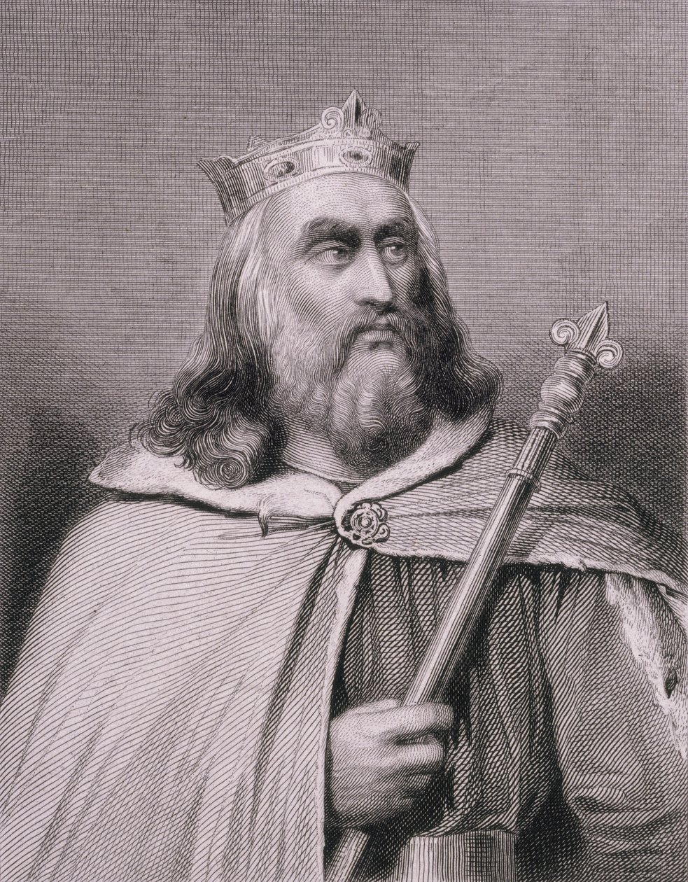 Clotaire ou Clotaire II (d.629) Roi des Francs, gravé par Weber - Raymond Quinsac Monvoisin