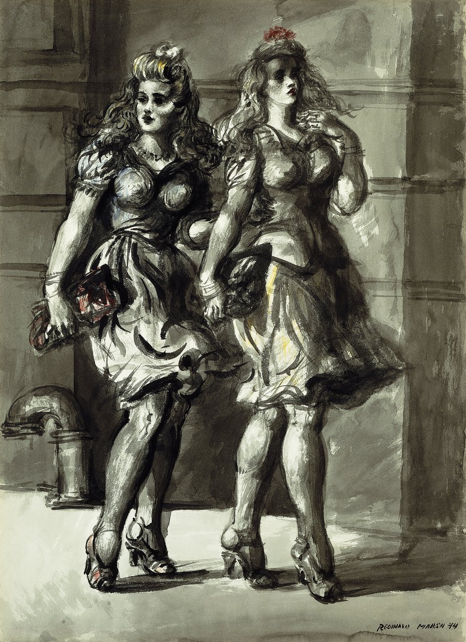 Deux jeunes femmes qui marchent - Reginald Marsh
