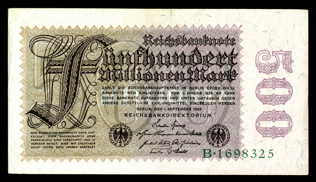 Papiermark de la République de Weimar, époque de l