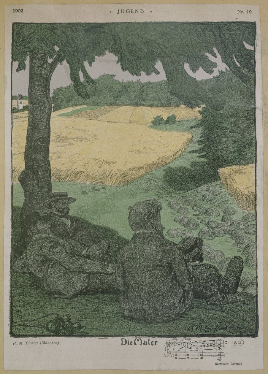 Peintres observant la nature, illustration de 