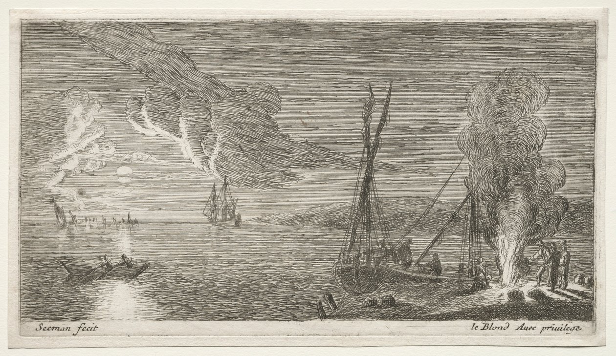 Un feu de joie et clair de lune - Reinier Nooms