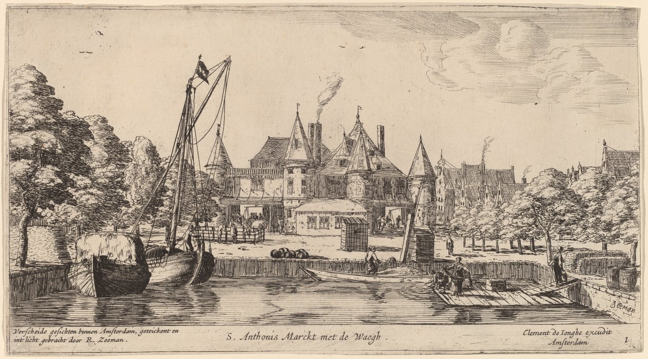 Nieuwmarkt avec St. Anthoniswaag - Reinier Nooms, called Zeeman