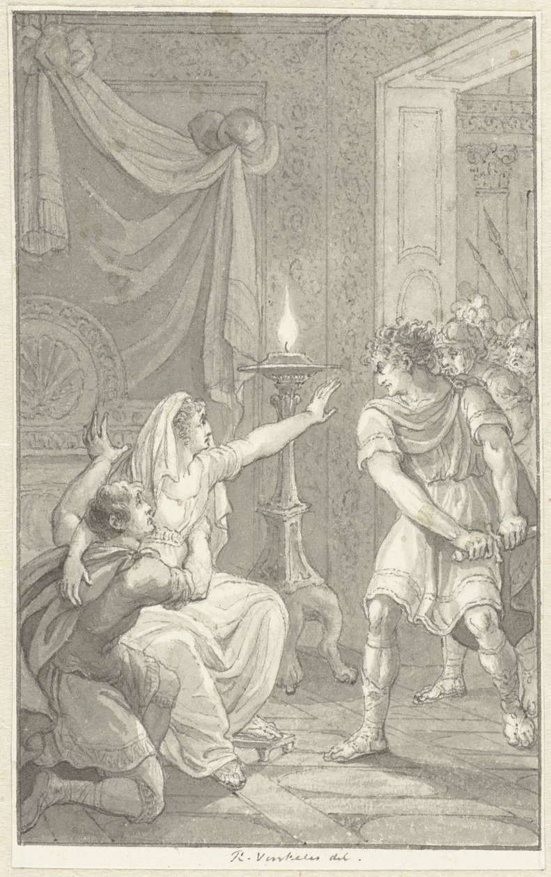 Caracalla assassine son frère Geta dans la chambre de leur mère - Reinier Vinkeles (I)