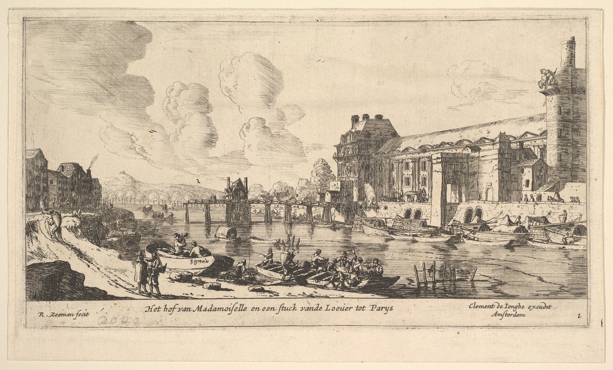 Vue du Louvre et des Tuileries, de Vues de Paris et des Environs, planche 1 - Reinier Zeeman