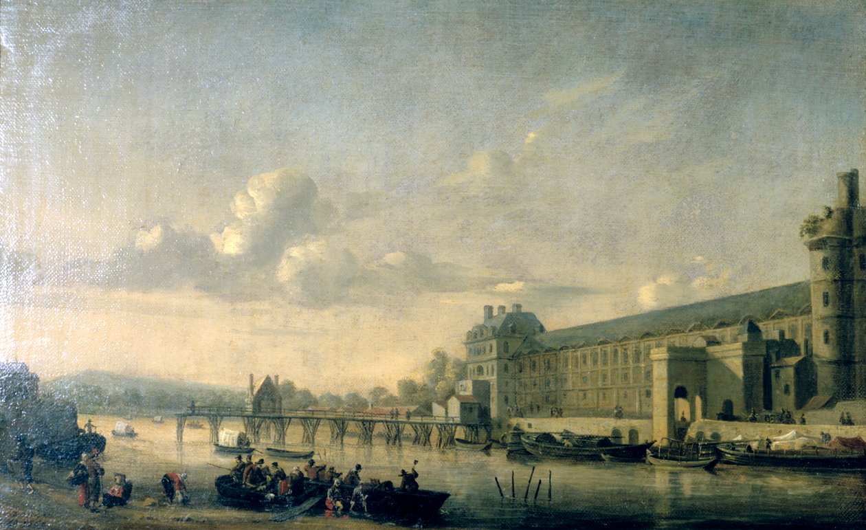 Vue de la Seine avec la façade sud de la galerie du Louvre, Paris, 1660 - Reinier Zeeman