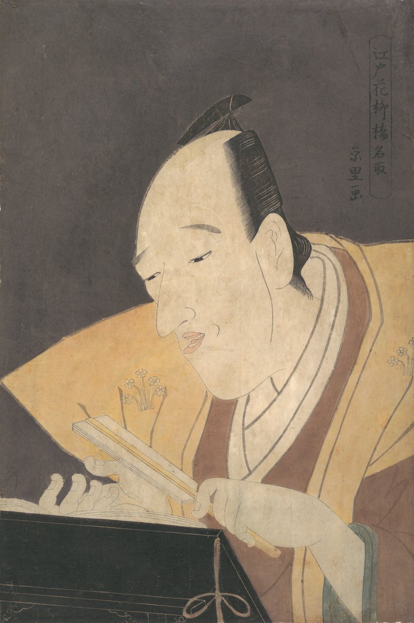 Le narrateur Jo-ruri Tomimoto Buzendaya, vers 1795 - Chōkyōsai Eiri