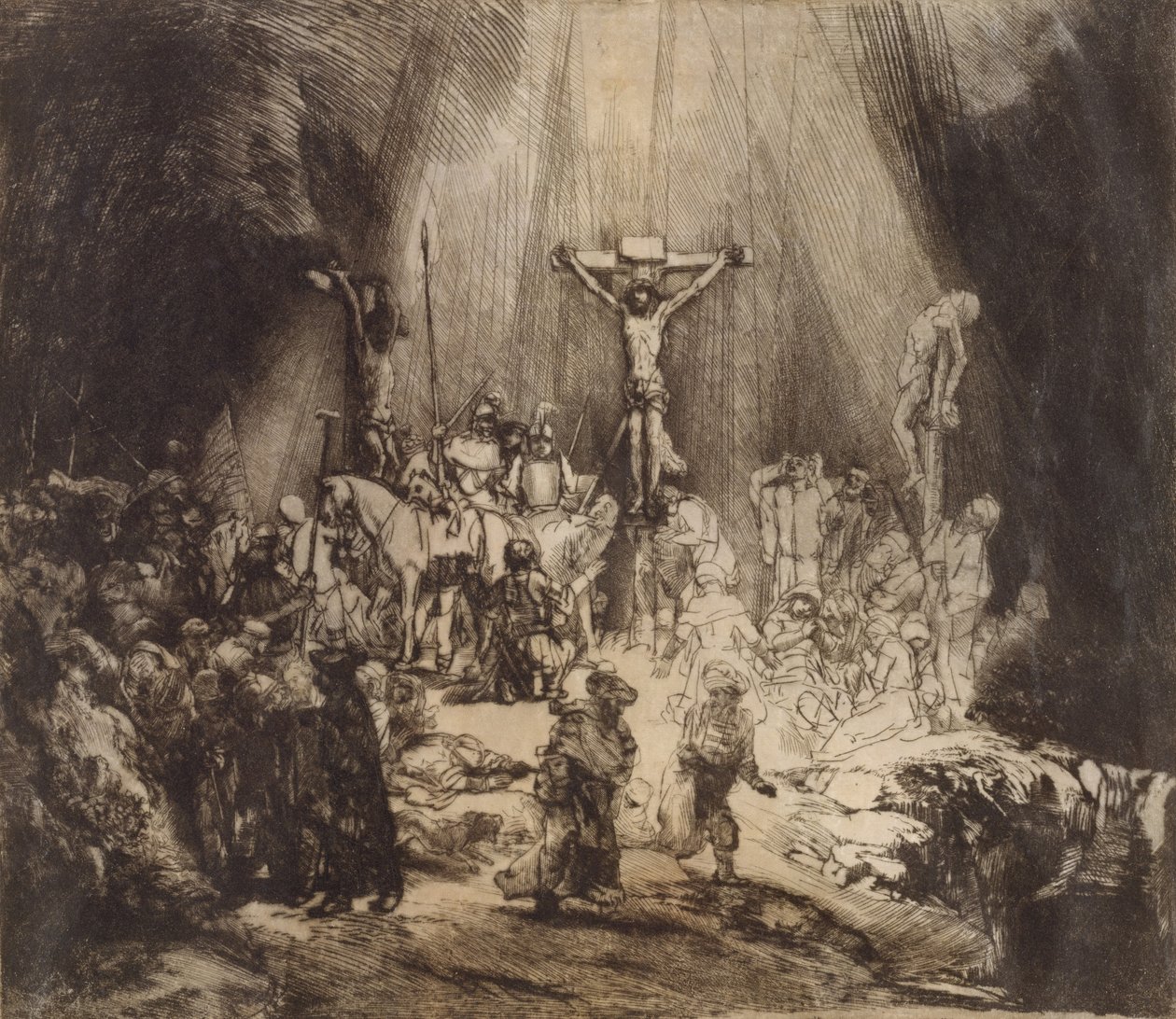 Christ crucifié entre les deux voleurs : Les trois croix, 1653 - Rembrandt van Rijn
