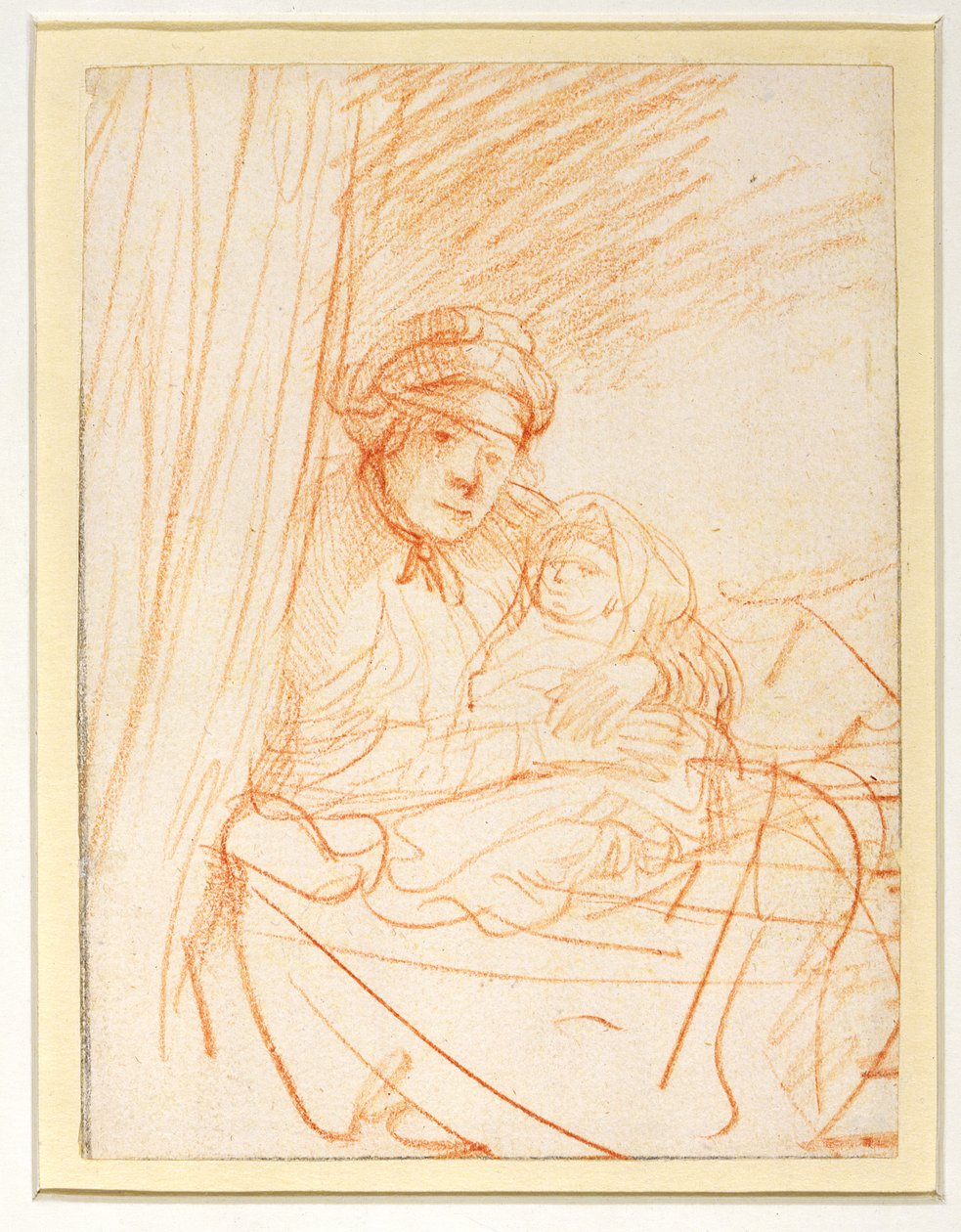 Saskia avec son premier enfant Rumbartus, 1635-36 - Rembrandt van Rijn