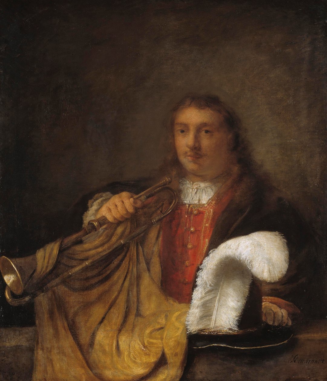Trompettiste - Rembrandt Harmensz. van Rijn style of Rembrandt Harmensz. van Rijn style of