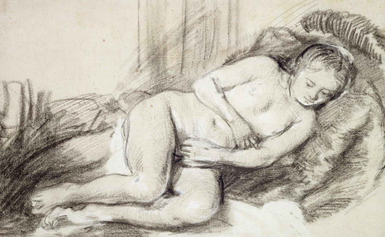 Femme nue allongée - Rembrandt van Rijn