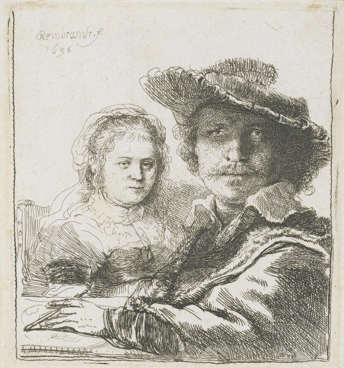 Rembrandt et sa femme Saskia - Rembrandt van Rijn