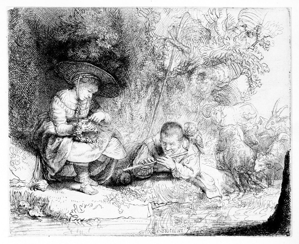 Le joueur de flûte - Rembrandt van Rijn