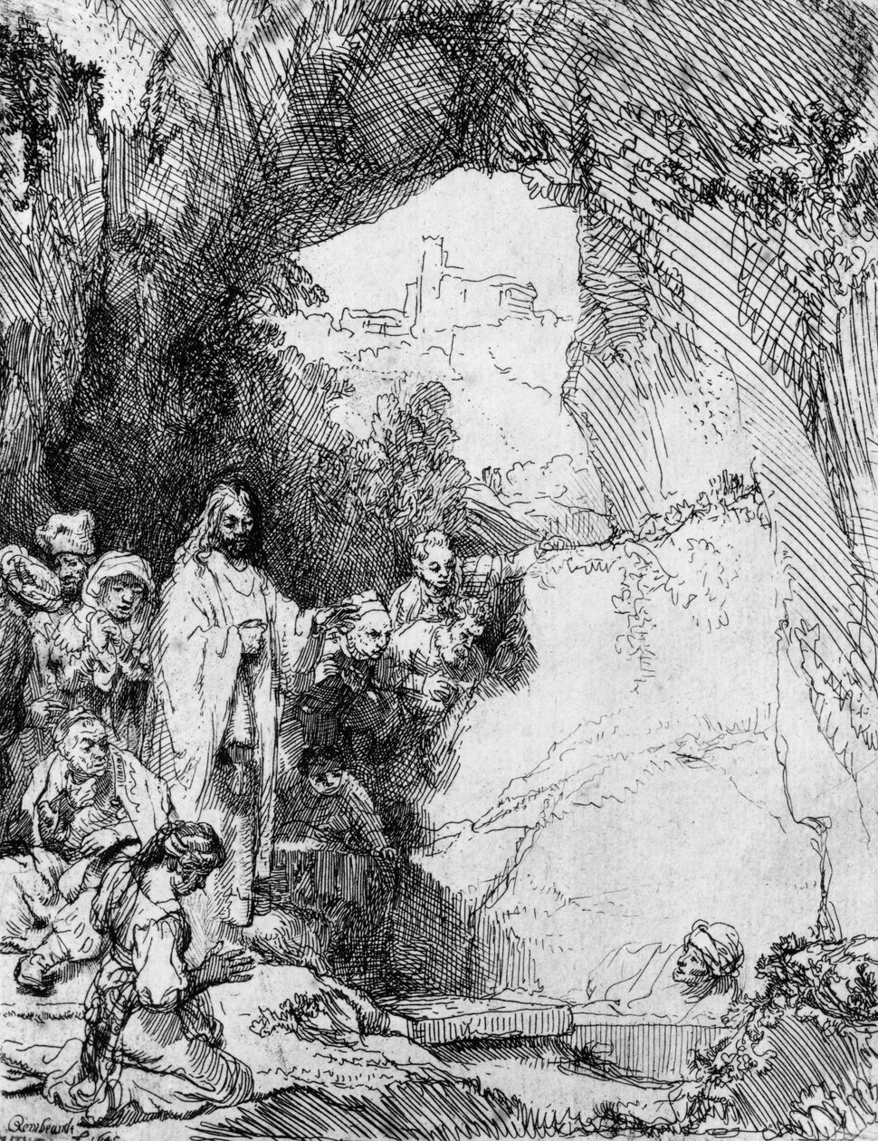 La petite résurrection de Lazare, 1644 (eau-forte) - Rembrandt van Rijn
