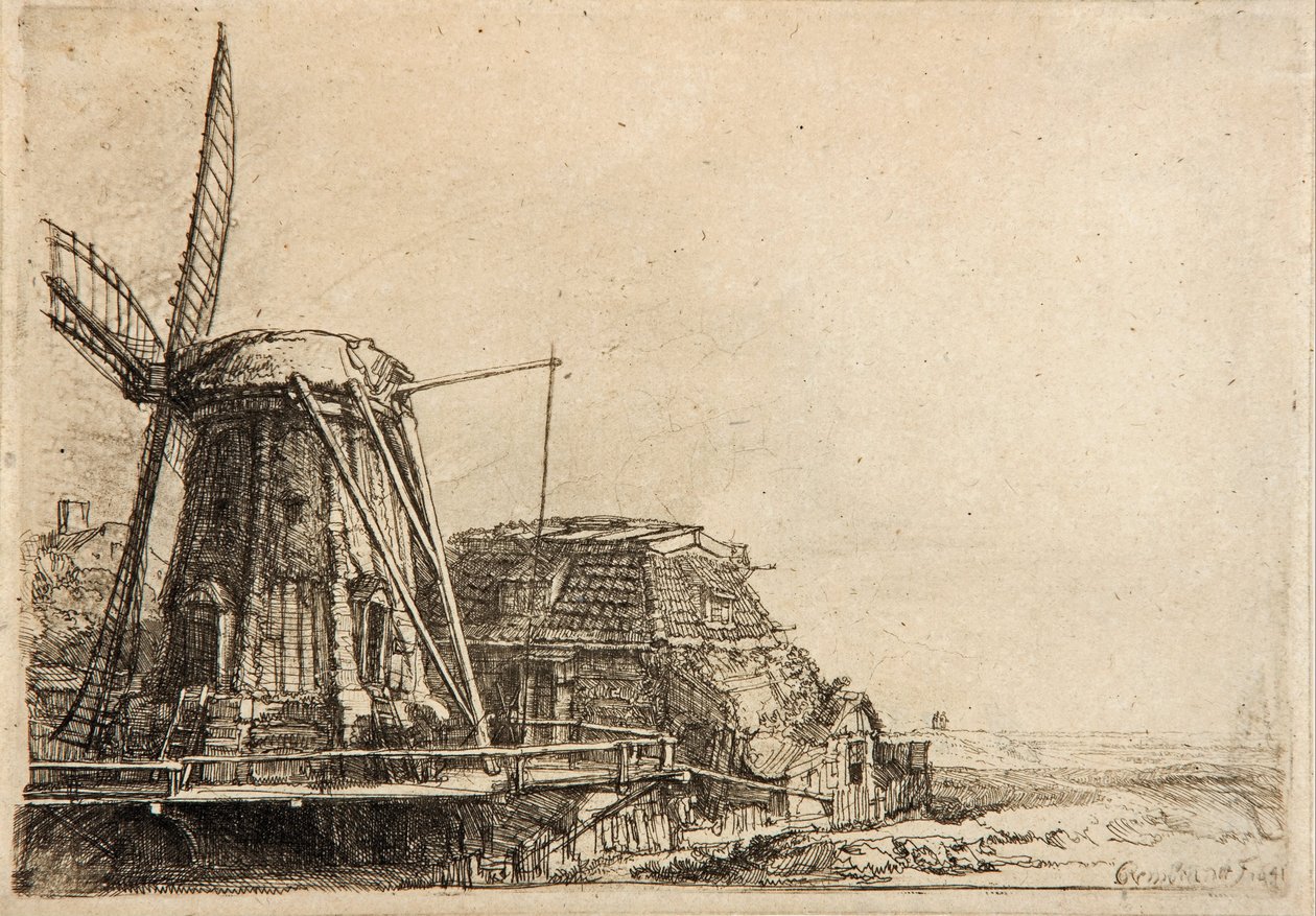 Le moulin à vent - Rembrandt van Rijn