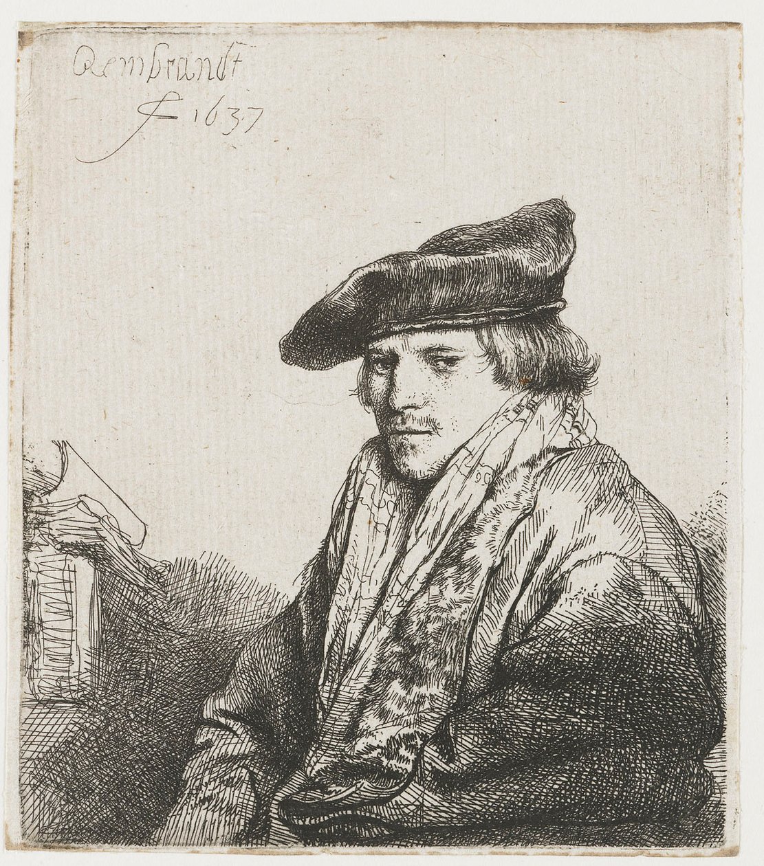 Jeune homme avec un bonnet de velours - Rembrandt van Rijn
