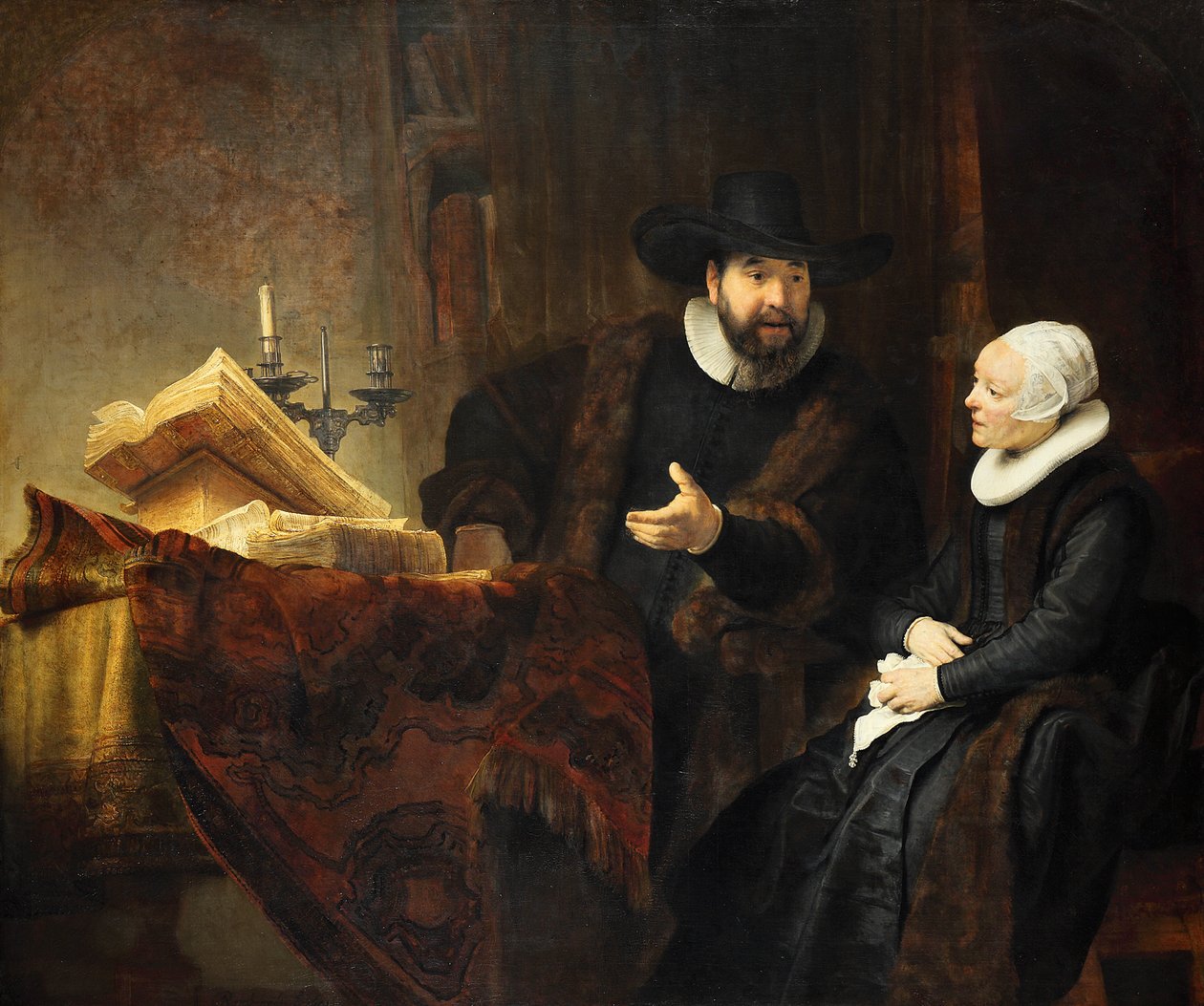 Le prédicateur mennonite Cornelis Claesz Anslo (1592-1646) et son épouse Aeltje Gerritsdr Schouten - Rembrandt