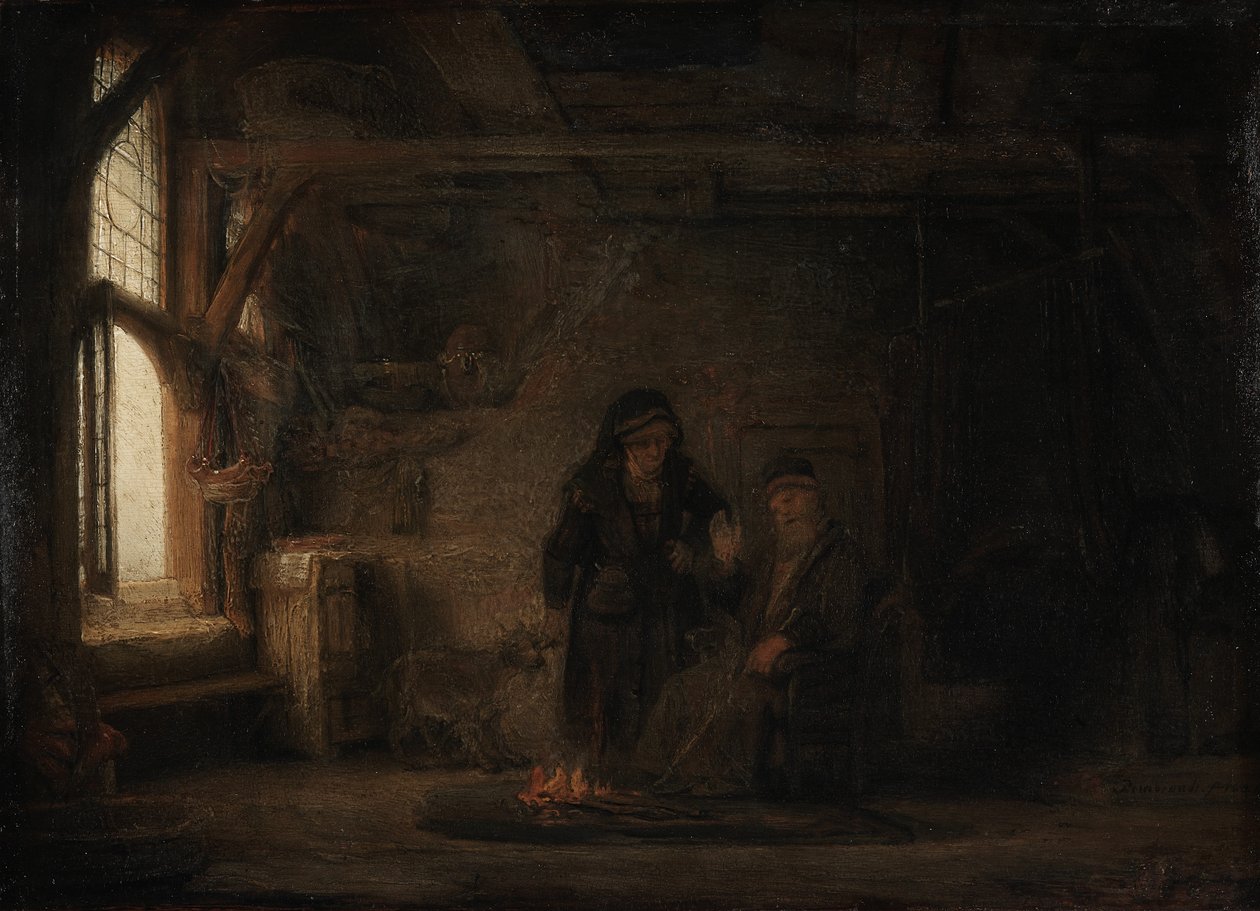 La femme de Tobias avec une chèvre - Rembrandt